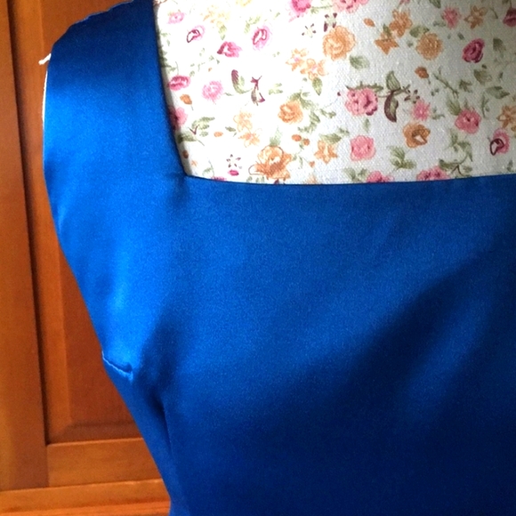 Alfred Sung Blue Silk Dress - Picture 3 of 4